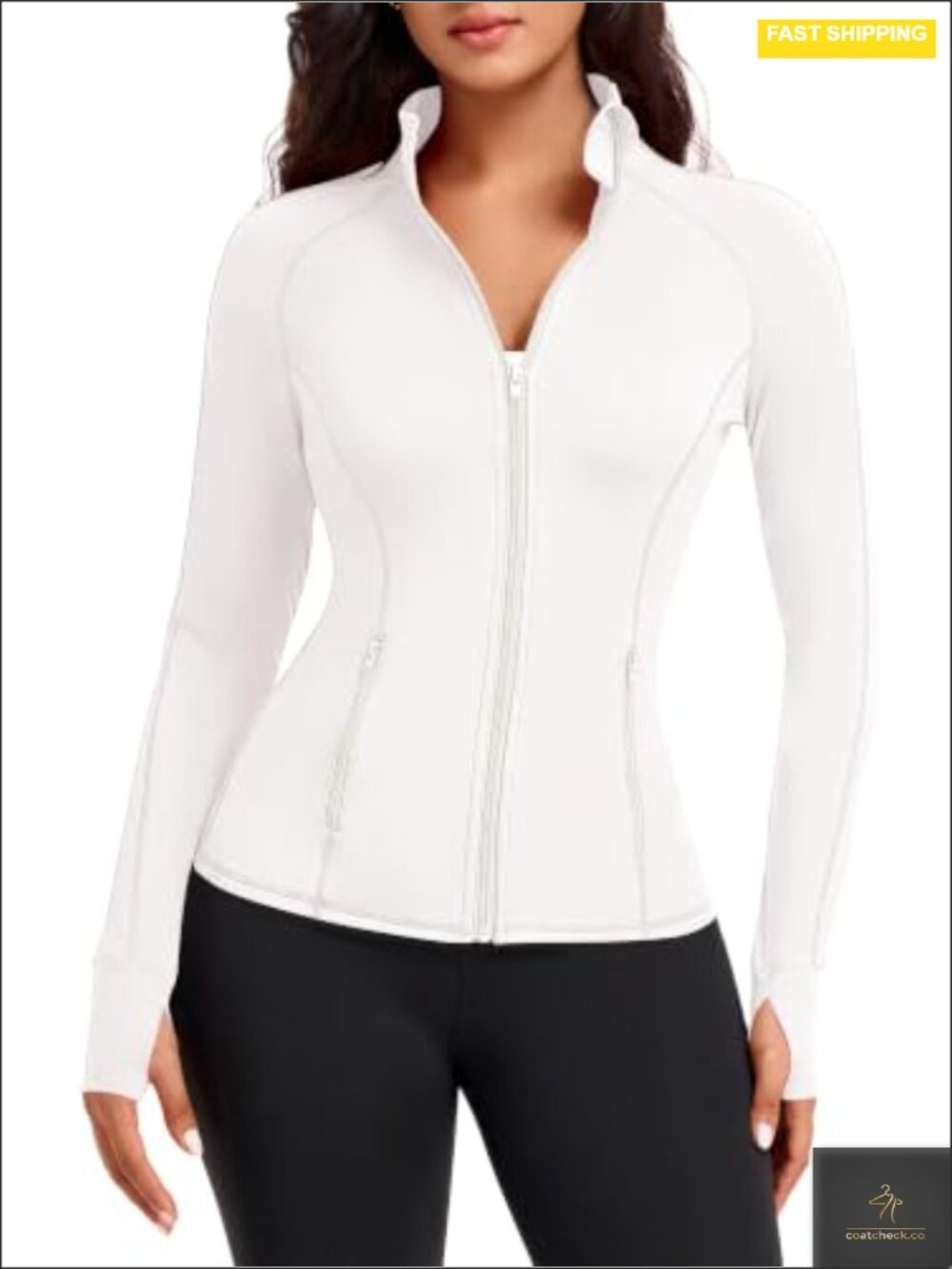 Women's Zip Up Workout Jacket Lightweight Athletic Track Shell